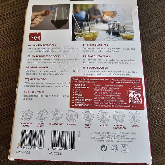 Vacu Vin Glass Markers with Suction Cups - Picture 4 of 5